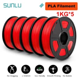 SUNLU 5KG 3D PLA/PETG/PLA PLUS/Clear Filament 1.75mm 5Roll 1KG Printer Neatly Wound 3D Filament for 3D Printer & 3D Pen