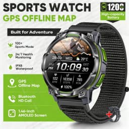 Men Military Built-in GPS Smart Watch Offline Map Navigation 1200mAh Battery Altimeter Compass Sports Watch For iOS Android 2026