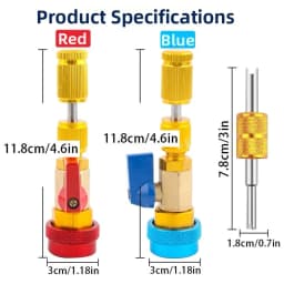 Brass Valve Extractor R134a Valve Core Tool For AC Valve Replacement Quick Release Design Compact Storage Case
