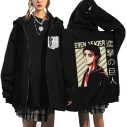Anime Attack on Titan Final Season Zip Up Hoodie Shingeki No Kyojin Y2k Zippper Jackets Sweatshirts Eren Yeager Mange Streetwear