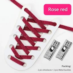 1 Pair Rhinestone Buckle Elastic No Tie Shoelaces Candy Colors Shoe Laces Suitable for Sneakers and Sports Shoes Flat Shoelace