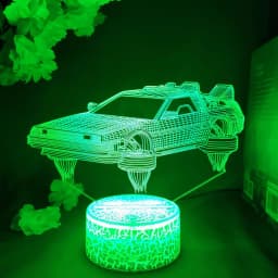 Back to the Future DeLorean 3D Illusion Lamp Classical Sci-Fi Car Model Nightlight for Fans Xmas Gift Cool stuff to Room Decor