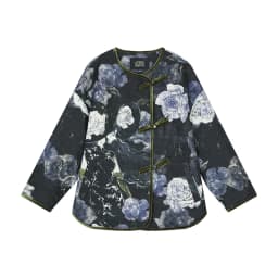 ELFSACK 2025 Winter New Arrivals Y2K Exquisite Retro Floral Graphic Chinese Style Button Coat For Women