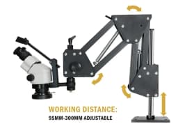 Adjustable Continuous Zoom Stereo Microscope 7X-45X Bench Bracket for Laboratory Jewelry Mobile Phone Repair And Setting Stone