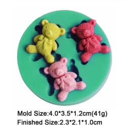 Cute Mini Bear Silicone Mold Fondant Cupcake Chocolate Biscuit Sugarcraft Kitchen Baking Cake Decorating Tools DIY Epoxy Mould