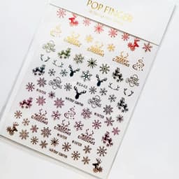 Sliver Bronzing 3D Christmas Nail Art Decoration Sticker Sparkly White Colorful Glitter Geometry Snowflake Winter Slider Foil