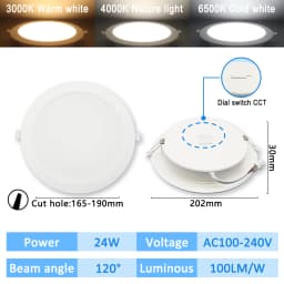 10pcs CCT Spot Downlight Recessed LED Ceiling Light 3 Color Adjusted AC100-240V Dial Swich 3000K/4000K/6500K Indoor Lighting