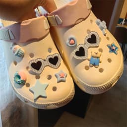 Cute Cartoon Bear Star Series Shoe Charms Accessories Perfect for Slide Sandals Garden Shoe Decoration Buckles Pins Summer Gifts