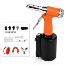 Pneumatic Air Riveter Gun Tool Set, Industrial Grade Nail Gun, Riveting Tool, 3/32" 1/8" 5/32" 3/16" Rivets, for DIY Home Repair