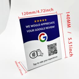 NFC Stand 215 Programmable QR Code TAP Google Review Acrylic Stickers Card NFC Station Table 13.56Mhz Waterproof NFC Review Card