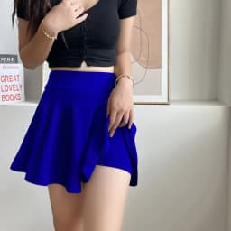 Women's Basic Skirts Summer Mini Elastic Pleated Skirts Lined Shorts Korean Girl School Uniform Safety Pants Skirt Plus Size