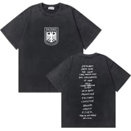 Washed Vintage Rapper Kanye West Graduation Bear Graphic T Shirt Men Pure Cotton T-shirt Men's Hip Hop Fashion Oversized Tshirt