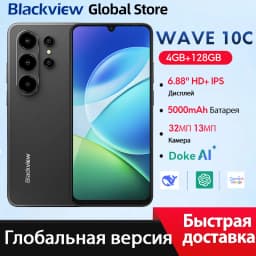 Blackview Wave 10C Smartphone 6.88-inch HD+ IPS Display Android 16 Quad-core 32GB 128GB 32MP Camera 5000mAh Battery Cellphone