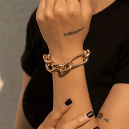 Retro Simple Hip Hop Thick Link Chain Bracelet Women's CCB Material Exaggerated Cool Twist Thicks Bracelets Glamour Girl Jewelry
