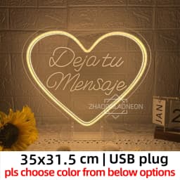 Leave A Message Neon Sign LED Spanish Dejar un mensaje Led Neon Light Coffee Bar Room Decor Sign Wedding Bedroom Decoration
