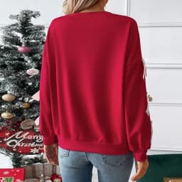Round Neck Bow Sweatshirt Regular Length Sweet and Fresh with Pullover Patchwork Regular Sleeve Autumn Loose Fit Women Hoodie