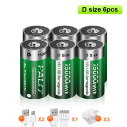 PALO 1.5V D Size Rechargeable Battery Type-C USB Charging LR20 Li-ion Batteries R20 Lithium Battery for Heater Gas Stove