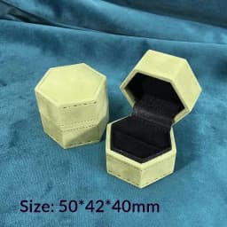 Vintage Hexagon Jewelry Single Ring Box Empty Case Holder For Engagement Wedding Ceremony Valentines Day Gift Organizer