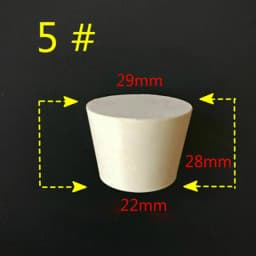 000#-20# Laboratory Rubber Plug Bungs Flask Tapered Tube Solid White Alkali-resisting Lab Push-In Sealing Plug