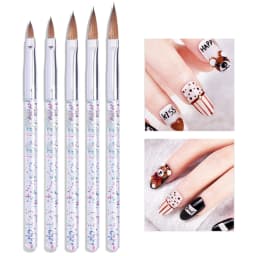 YIKOOLIN 31PCS Nail Art Brushes Nail Art Tool Set Double Ended Nail Dotting Tools Nail Dust Brush Acrylic Brush Manicure Tools