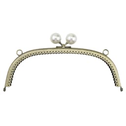 Metal Clutch Bag Kiss Clasp Lock Clasp with Pearl Coin Bag Kiss Clasp Lock DIY Coin Purse Frame Handle Handbag Craft Accessories
