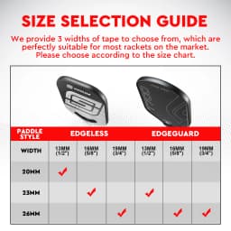 Pickleball Paddle Protection Tape 23/26mm Width-PU Interwoven Texture Edge Tape,for 13mm/16mm/20mm Thicknesse Pickleball Paddles