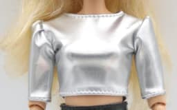 New 30cm 1/6  Glossy Top shirt  PU leather Dress Daily Wear Accessories Clothes for Barbies doll