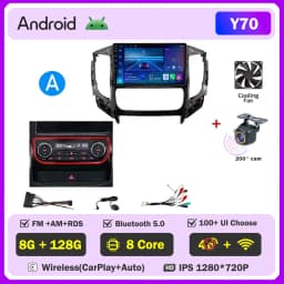 Android Autoradio For Mitsubishi Pajero Sport 3 L200 5 Triton 3 2015- 2019 Car Radio Carplay GPS Navigation Stereo Player WIFI