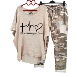 Womens Two Piece Camouflage Set Summer Outfits for Women Cotton Linen Suit 2023 Casual Print Short Sleeve Harajuku