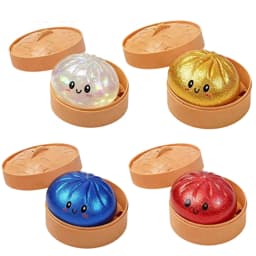 Glitter Dumpling Squeeze Box Soft Baozi Squeeze Toy For Role Play And Stress Relief With High Elasticity
