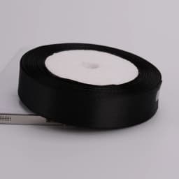Black Single Face Satin Ribbon 6-10-12-15-20-25-40-50mm Gift Packaging Tape Christmas Halloween Birthday Party Decoration
