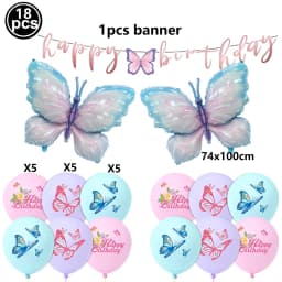 1set Pink Butterfly Balloons 32inch Number Balloon Set Happy Birthday Butterfly Foil Balloon Baby Shower Birthday Party Decors