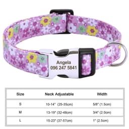 Personalized Dog Collar Adjustable Nylon Pet Buckle Collars Free Engraving Anti-lost Dog Necklace For Small Medium Large Dogs