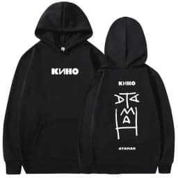 Viktor Tsoi Kino Black Album & A Star Named Sun Graphic Hoodie Men Women Oversized Pullover Vintage Rock Streetwear