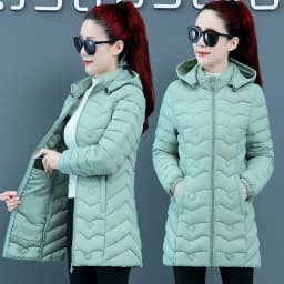Women's Mid-Length down Cotton Jacket Mommy Style Winter Special Thickened Fashion Slimming Large Size Stylish Coat