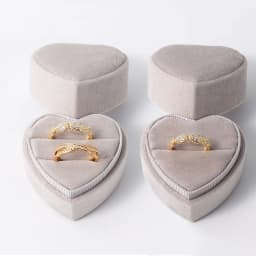 Velvet Heart Ring Box Proposal Engagement Romantic Luxury Jewelry Gift Box Wholesale Custom Logo Bulk Supplier Factory Direct