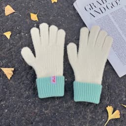 Women Winter Thickened Windproof Keep Warm Fingertip Touch Screen Knitted Gloves Fashion Color Spelling Soft