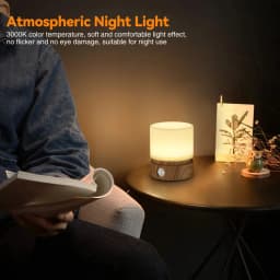 Cylindrical Timer Night Light Dimmable Table Lamp USB Rechargeable LED Breathing Nightlight for Kids Baby Nursery Sleep Aid Gift