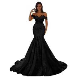 Customized Off The Shoulder Tulle Wedding Dresses for Bride Mermaid Laces Applique Boho A Line Bridal Gowns with Train