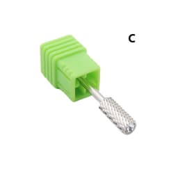 5mm Silver Diamond-Cut Small Round-Top Barrel Tungsten Carbide Nail Drill Bit for Rotary Manicure Pedicure Grinding