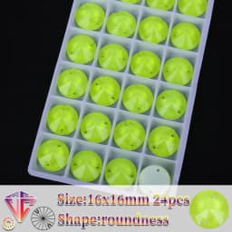 VC Neon Fluorescent Roundness Sew on Rhinestone Roundness Sewing Diamond Glass Diamond Flatback DIY Accessories Wedding