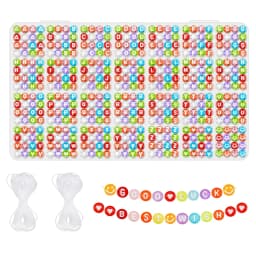 Beadsky Alphabet Bead, 840/1400PCS bracelet making kit 28 styles of DIY beaded bracelet kit Alphabet bead craft