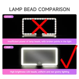 Fccemc Car Sun Visor Makeup Mirror LED Touch Screen Adjustable Brightness Auto Interior Makeup HD Mirror Charging Vanity Mirror