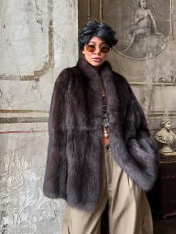 Women Brown Medium-length Fur Coat Lapel Hidden Button Loose Elegant Outerwear 2025 Fashion Office Lady Commute Overcoat New