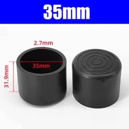 Round Black PVC Soft Rubber Pipe Sleeve Tube Cap Table Chair Foot Pad Protective Cover 6 8 10 12 14 16 19 20 22 25-120mm