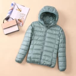 Fashionable Lightweight down Cotton Jacket Women's Short Stand Collar Hooded Slim Fit Autumn Winter plus Size Outerwear