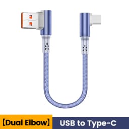 10CM 20CM Short Elbow USB C Cable 60W USB A To Type C Fast Charging Cable for iphone 15 16 Huawei Samsung Xiaomi Power Bank Cord