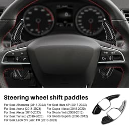 Shift Paddle For SEAT Leon ST 5F FR Cupra Ateca Ibiza 6P Arona Tarraco Carbon Fiber Car Steering Wheel Extension Shifter Sticker