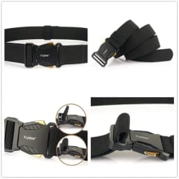Luxury Metal Quick Release Pluggable Buckle Elastic Belt For Men Durable Tactical Belts Cowboy Outdoor Stretch Army Belt Hunting