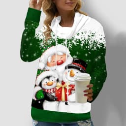 Women's Sweatshirt 3D Prints Christmas Theme Kawaii Graphics Long Sleeve T Shirt Casual Loose Fit O Neck Tee Long Sleeve Tops